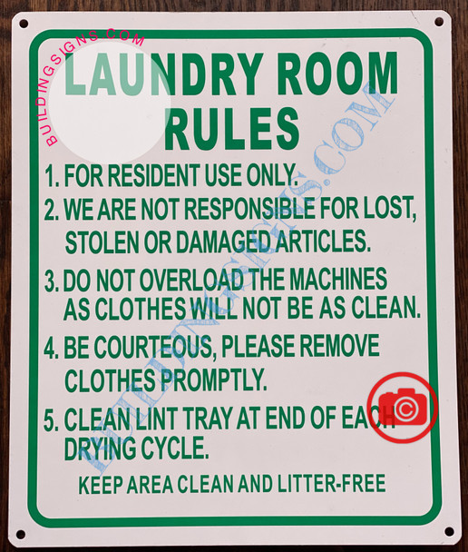 LAUNDRY ROOM RULES SIGN