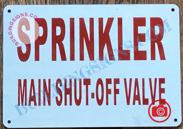 SPRINKLER MAIN SHUT-OFF VALVE SIGN