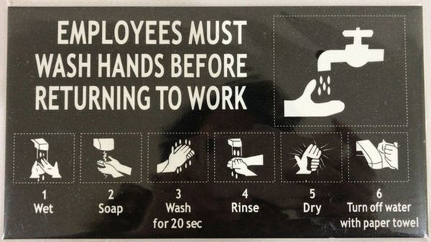 SIGNS EMPLOYEES MUST WASH HANDS SIGN -