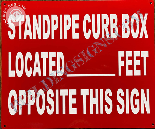 Signage Standpipe Curb Box Located Opposite This
