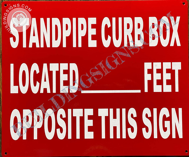 Standpipe Curb Box Located Opposite This Sign Sign