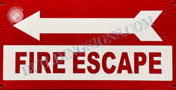 Signage FIRE Escape  Left Arrow