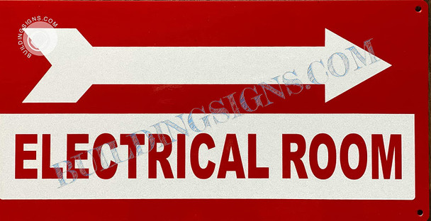 Sign Electrical Room  Right Arrow
