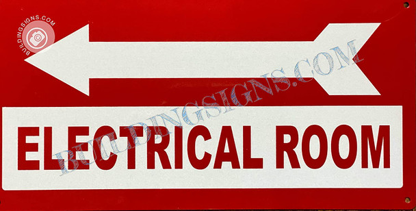 Sign Electrical Room  Left Arrow