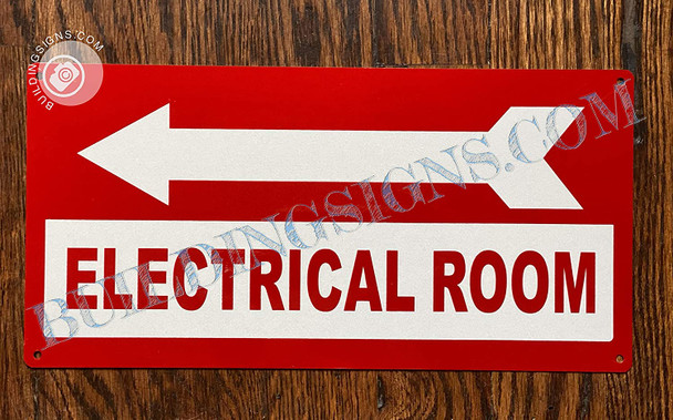 Electrical Room Sign Left Arrow