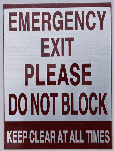 HPD Emergency EXIT Please DO NOT Block Keep Clear at All Times