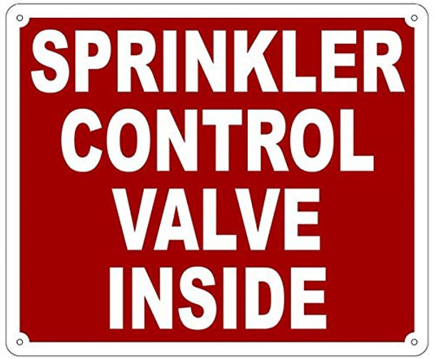 Sprinkler Control Valve Inside Sign