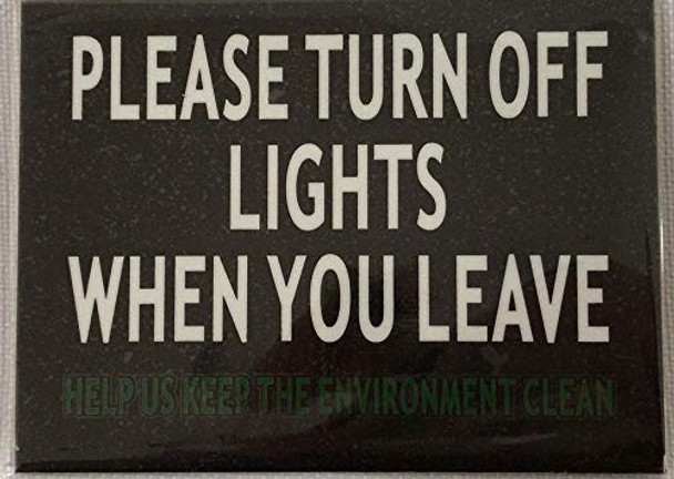 2 pcs -Please Turn Off Lights When You Leave Signage