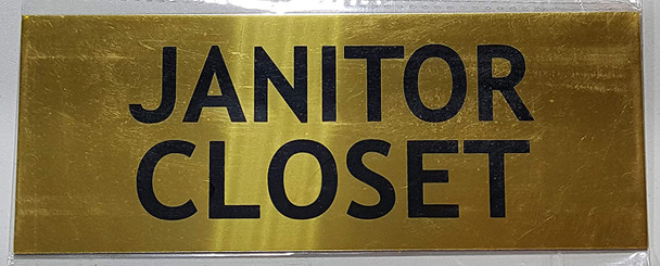 Janitor Closet Signage Gold