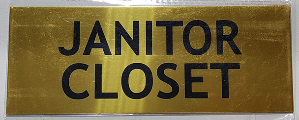 Janitor Closet Sign Gold