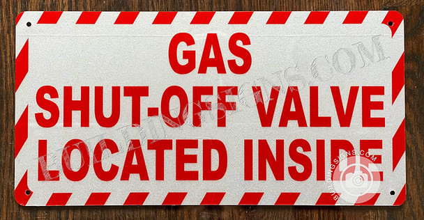 Signage Gas Shut-Off Valve Located Inside
