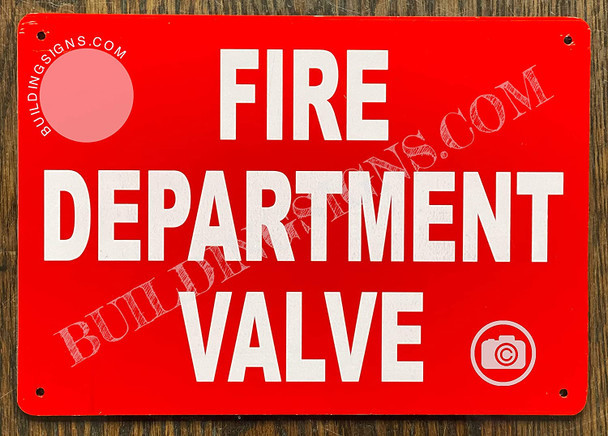 Sign FIRE Department Valve
