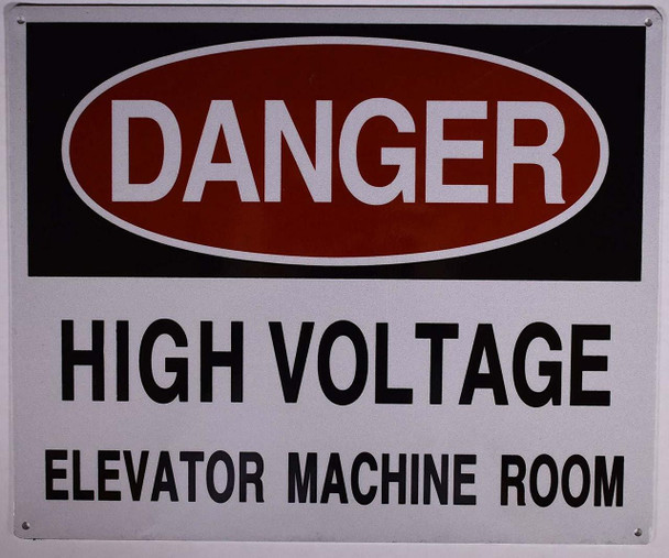 HIGH Voltage Elevator Machine Room Sign