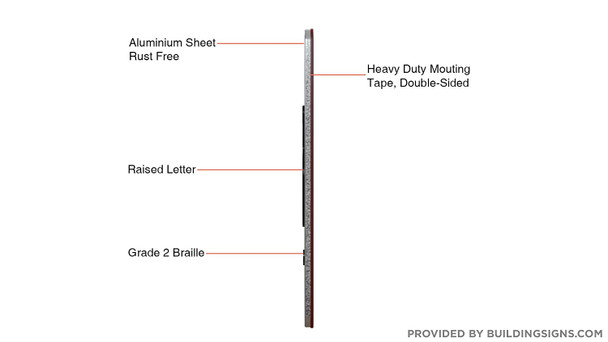 Signage Apartment Number 6  with Braille and Raised Number