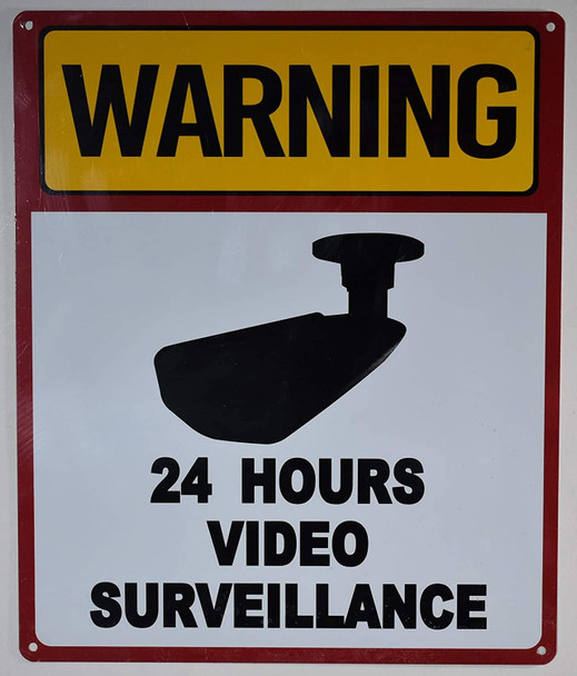 Warning 24 Hours Video Surveillance Signage