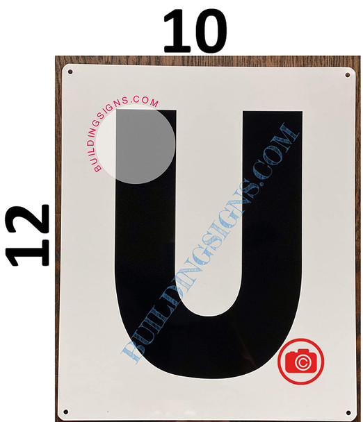 Large Letter U -Metal Signage - Parking LOT Signage