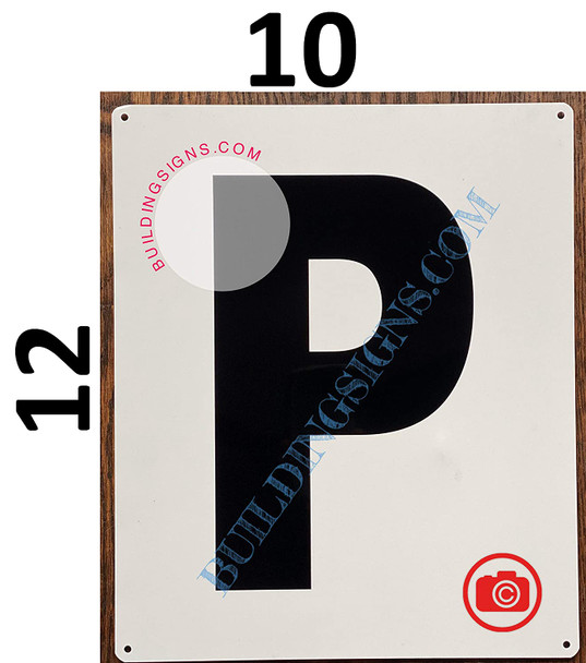 Large Letter P -Metal  - Parking LOT