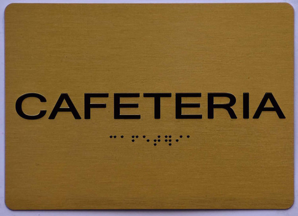 CAFETERIA Sign (GOLD, 5x7 Inch, Aluminium)-