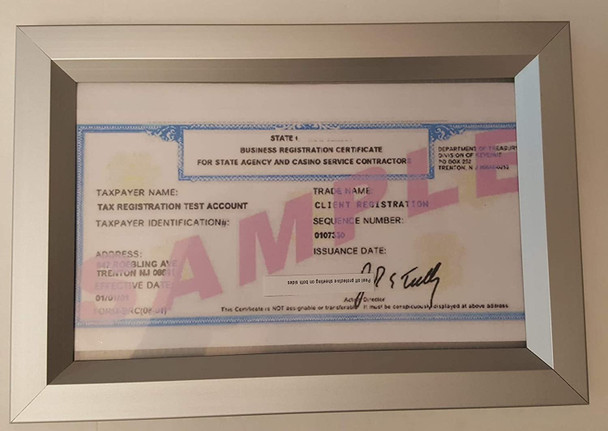 Business Registration Certificate Frame