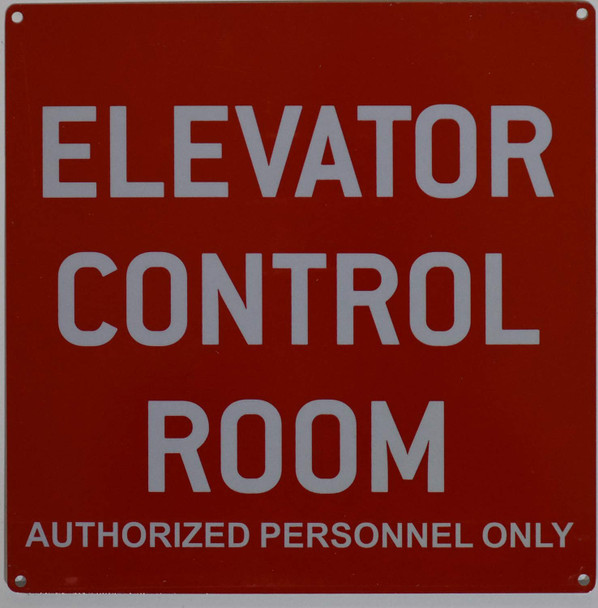 Elevator Control Room Sign