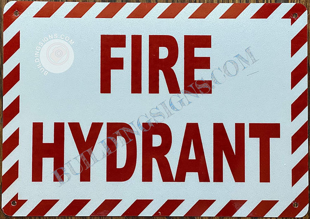 Sign FIRE Hydrant  (White,