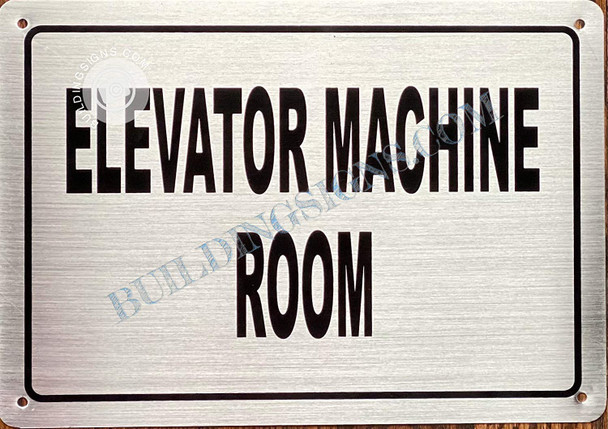 Sign Elevator Machine Room