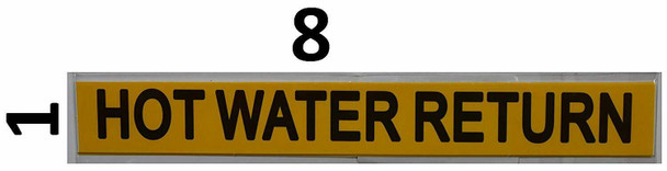 SIGNS HOT WATER RETURN SIGN (STICKER 1X8)