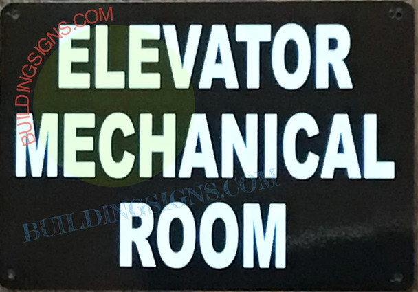 Sign Elevator MECHNICAL Room