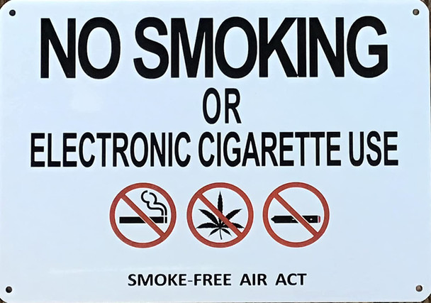 NYC NO SMOKING OR ELECTRONIC CIGARETES - SMOKE FREE AIR ACT SIGN