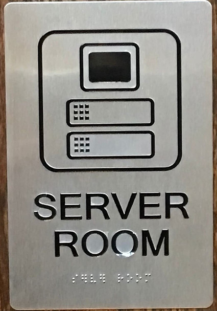 Server Room  -Braille  with Raised Tactile Graphics and Letters