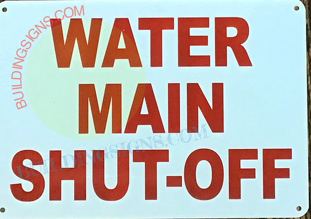 Water Main Shut-Off Signage