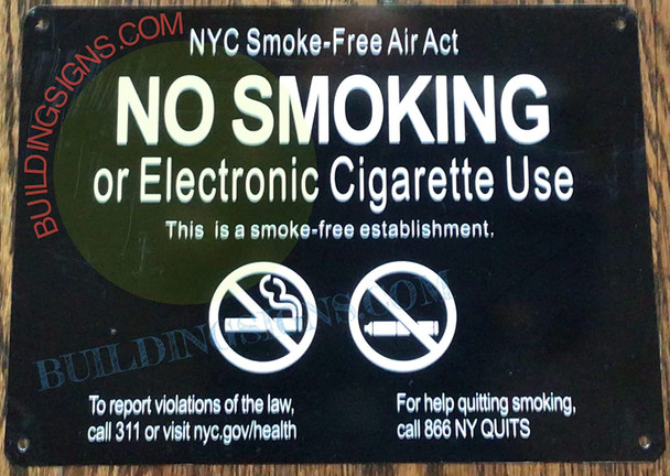NYC Smoke Free ACT Signage for Establishment