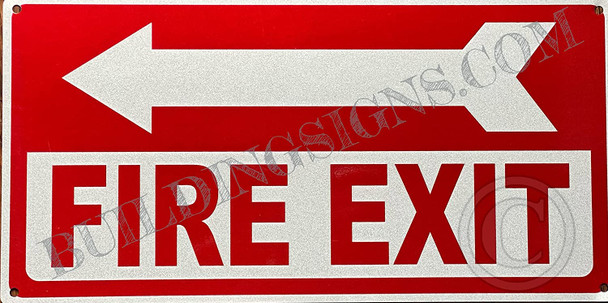 Signage FIRE EXIT with Left Arrow