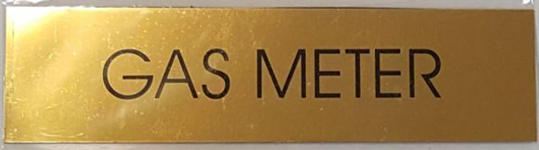 GAS METER SIGN - GOLD ALUMINUM