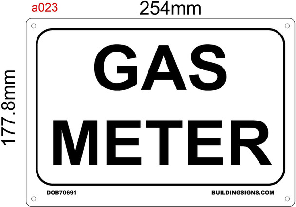 SIGNS GAS METER SIGN - WHITE (ALUMINUM