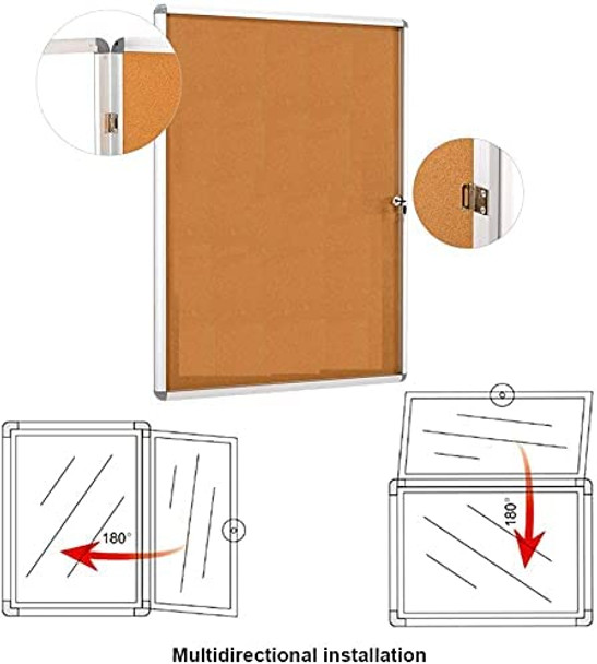 Sign Hpd Cork Bulletin Board for Indoor Use with Locking Door
