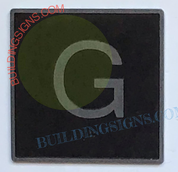 SIGNAGE ELEVATOR FLOOR NUMBER G SIGNAGE- ELEVATOR JAMB PLATE FLOOR G