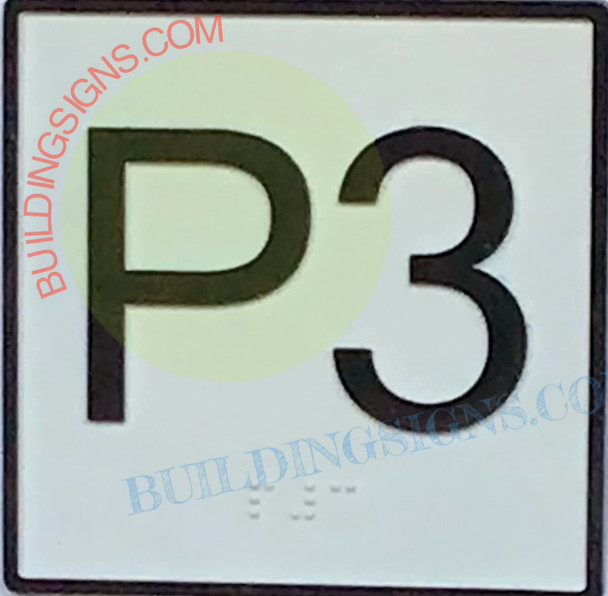 Elevator Floor Number P3 - Elevator JAMB Plate Floor P3