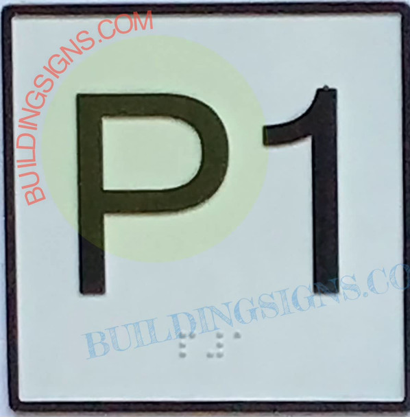 SIGNAGE Elevator Floor Number P1 SIGNAGE- Elevator JAMB Plate Floor P1