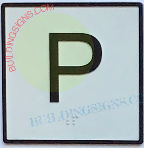 Elevator Floor Number P Sign- Elevator JAMB Plate Floor P Sign