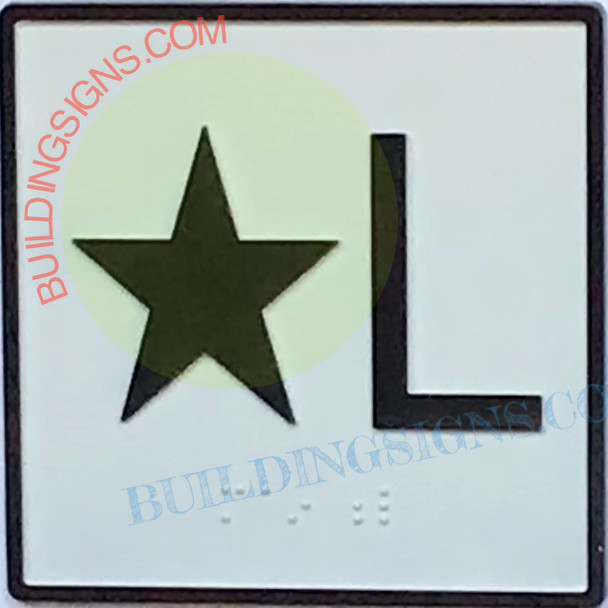 Elevator Floor Number Star L Sign- Elevator JAMB Plate Floor Star Lobby SIGNAGE