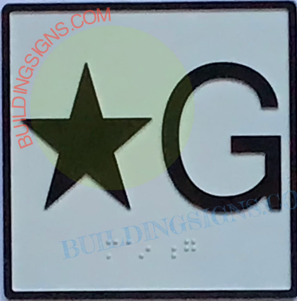 Elevator Floor Number Star G Sign- Elevator JAMB Plate Floor Star Ground SIGNAGE