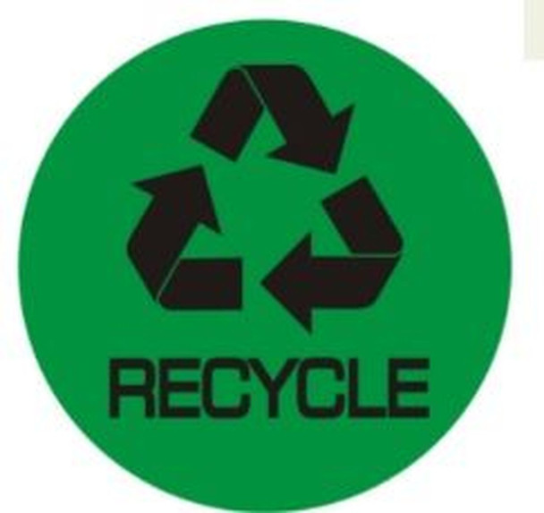 RECYCLE SIGN (STICKER, CIRCLE 4X4, GREEN)-(ref062020)