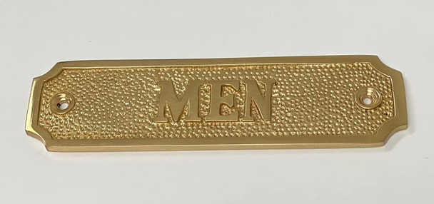 Brass Men Restroom Sign-Brass Door Sign
