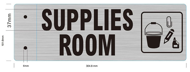 Supplies Room Sign -Two-Sided/Double Sided Projecting, Corridor and Hallway Sign