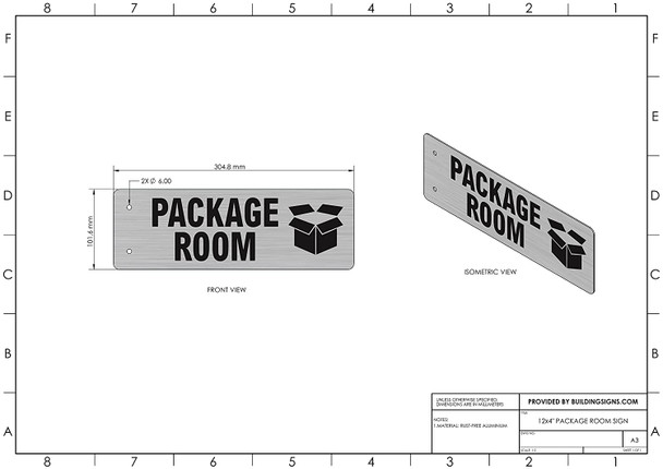Package Room -Two-Sided/Double Sided Projecting, Corridor and Hallway