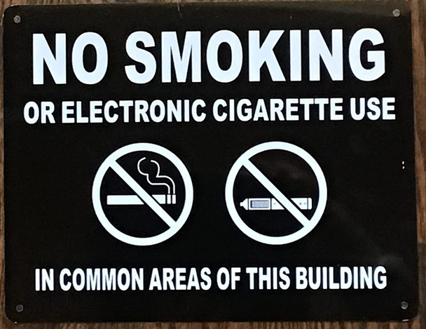NYC Smoke Free Act Sign"No Smoking or Electric Cigarette Use