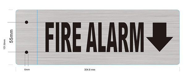 FIRE Alarm Arrow Down-Two-Sided/Double Sided Projecting, Corridor and Hallway