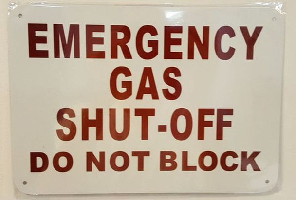 SIGNS EMERGENCY GAS SHUT-OFF DO