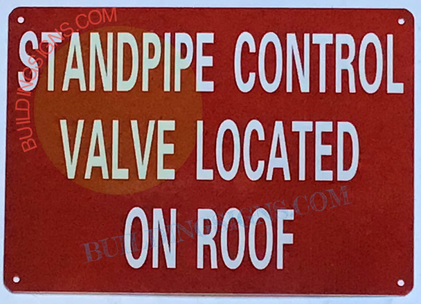 SIGN Standpipe Control Valve Located ON ROOF